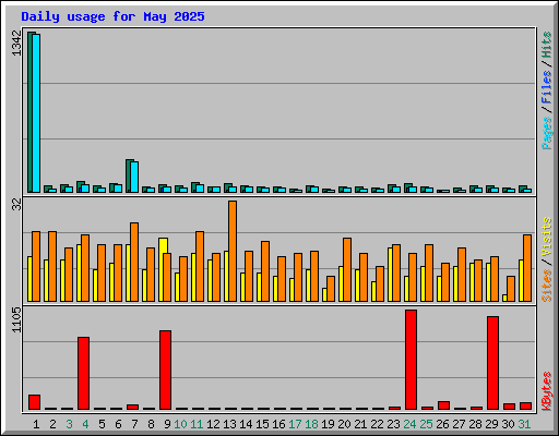 Daily usage for May 2025