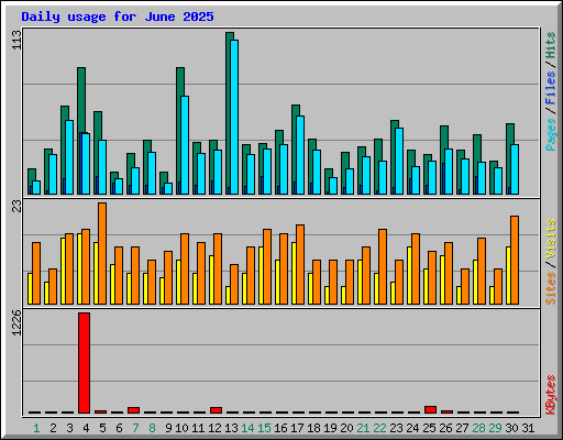 Daily usage for June 2025