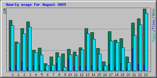 Hourly usage for August 2025